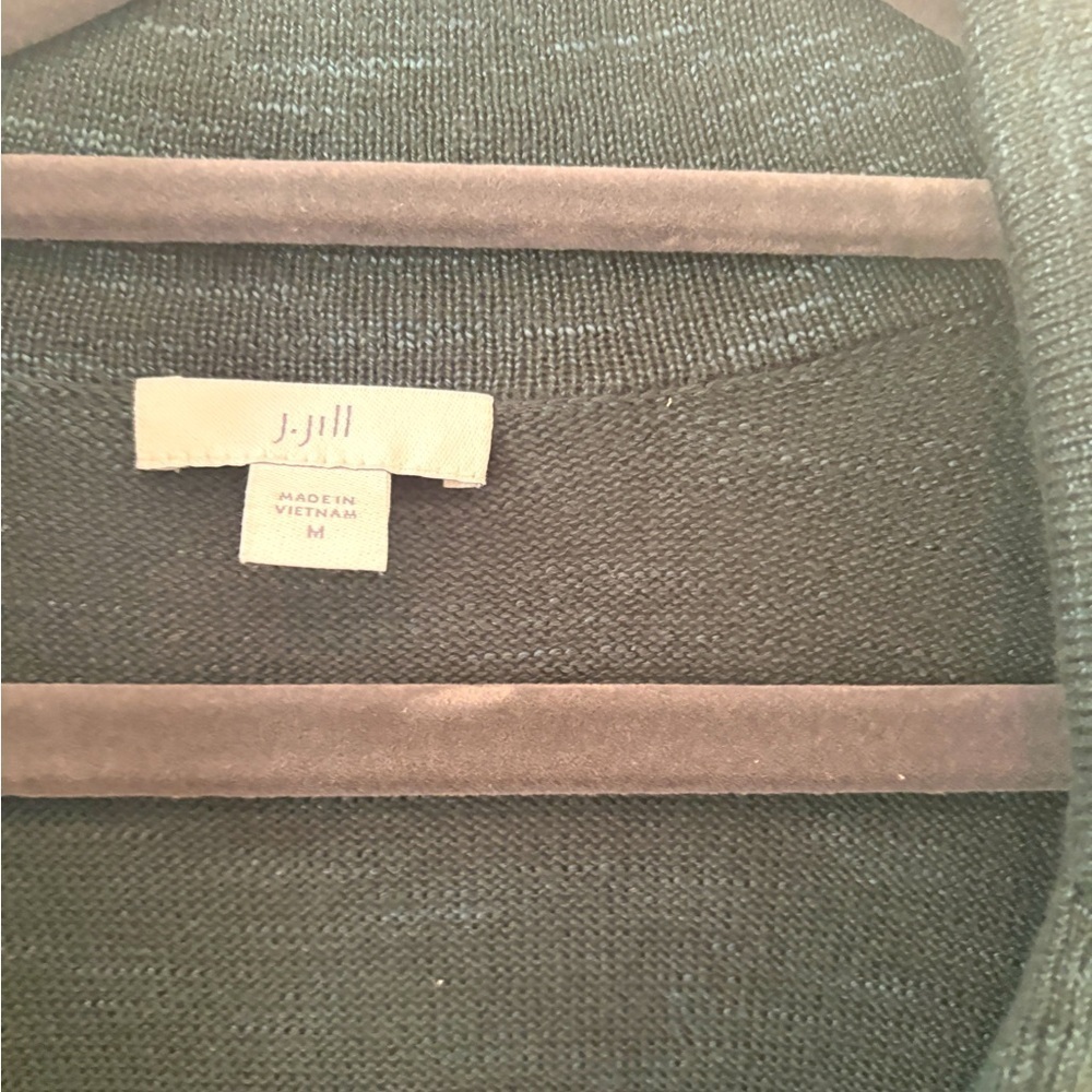 J.Jill Women Green Textured Knit Pockets Longline Sweater-Jacket Blazer Size M - Picture 3 of 10